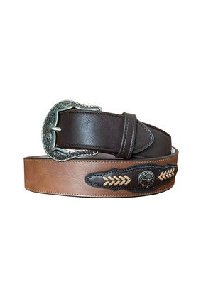 Pure Western Wesley Belt - Tan / Choc (6895087648845)