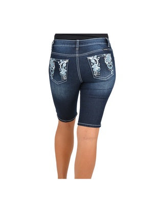 Womens Pure Western Claudie Mid Length Denim Shorts (6756831756365)