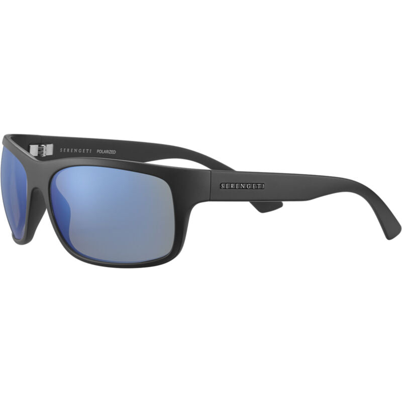 Serengeti Sunglasses - Pistoia - Satin Black with Blue (6858376380493)