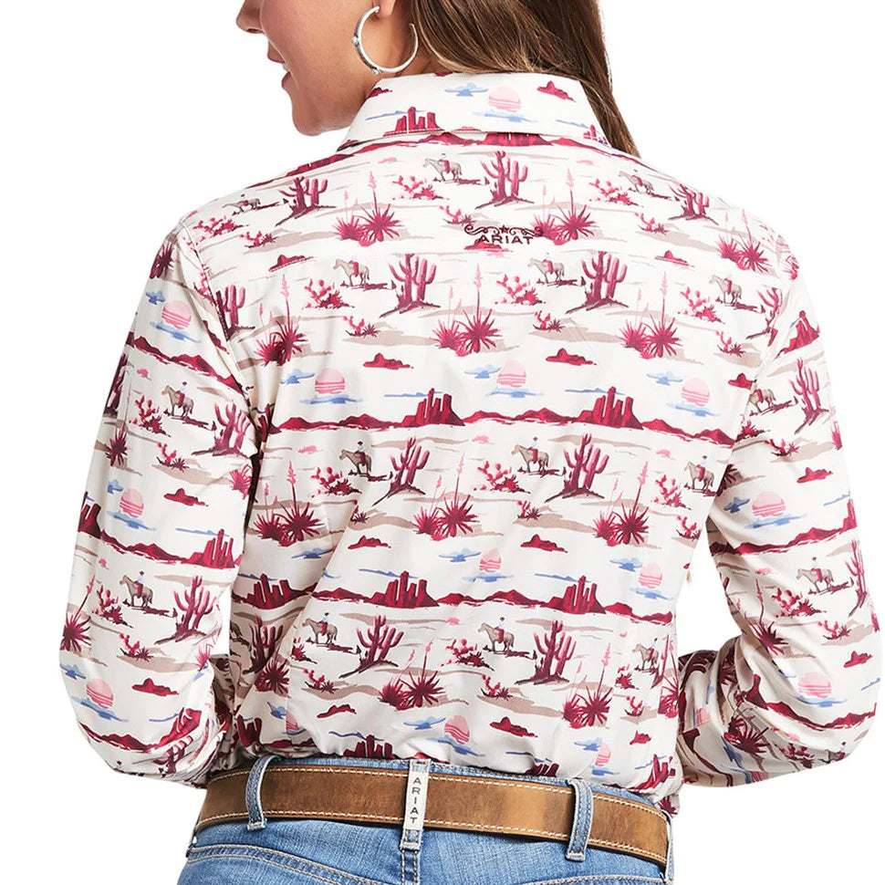 Womens Ariat Kirby Stretch Yuma Landscape Print Longsleeve Shirt (6761808494669)