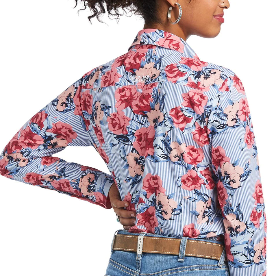 Womens Ariat Kirby Stretch Austin Floral Stripe Long Sleeve Shirt (6761808166989)