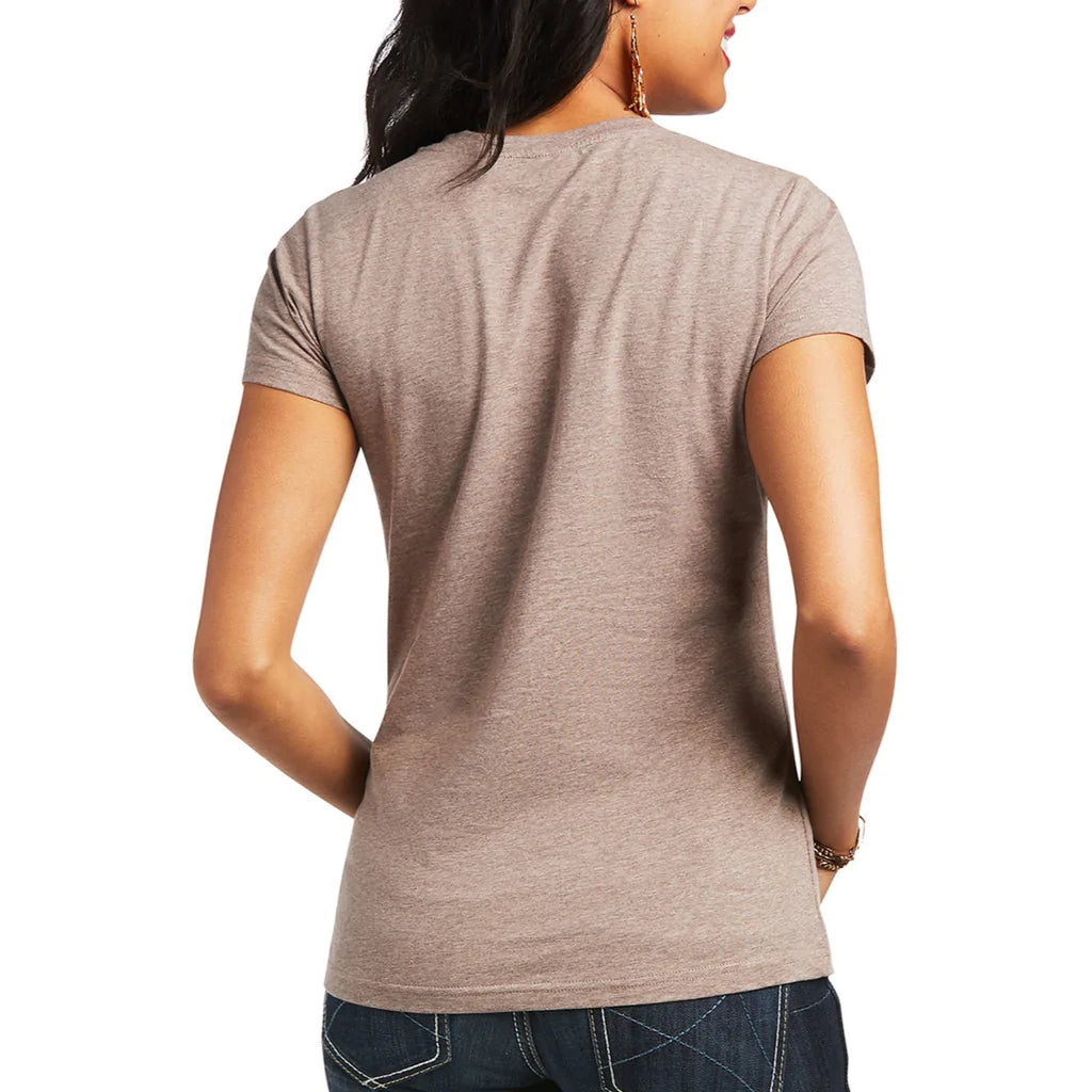 Womens Ariat REAL Script Logo V neck Classic Fit Tshirt Tee (6761800925261)