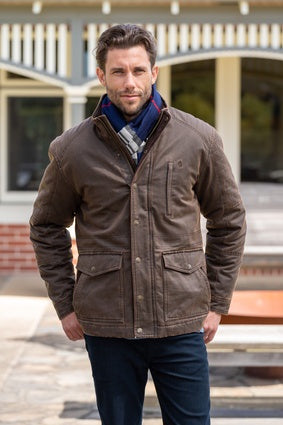 Mens Thomas Cook Bradman Faux Oilskin Jacket (6854560350285)