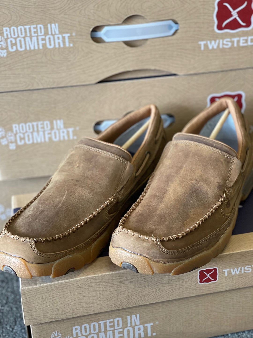 Mens Twisted X Casual Driving Moc - Slip on Shoe Tan (6831866445901)
