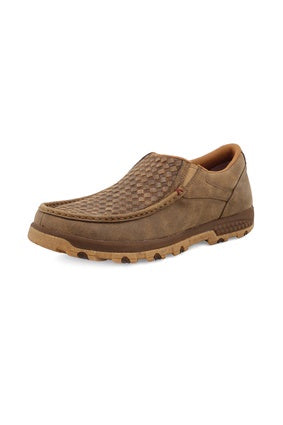 Mens Twisted X Cell Stretch Slip on Moc - Bomber / Weave (6874451050573)