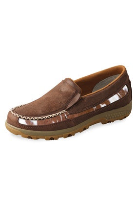 Womens Twisted X Cow Fur Cell Stretch Moc - Brown (6874451148877)