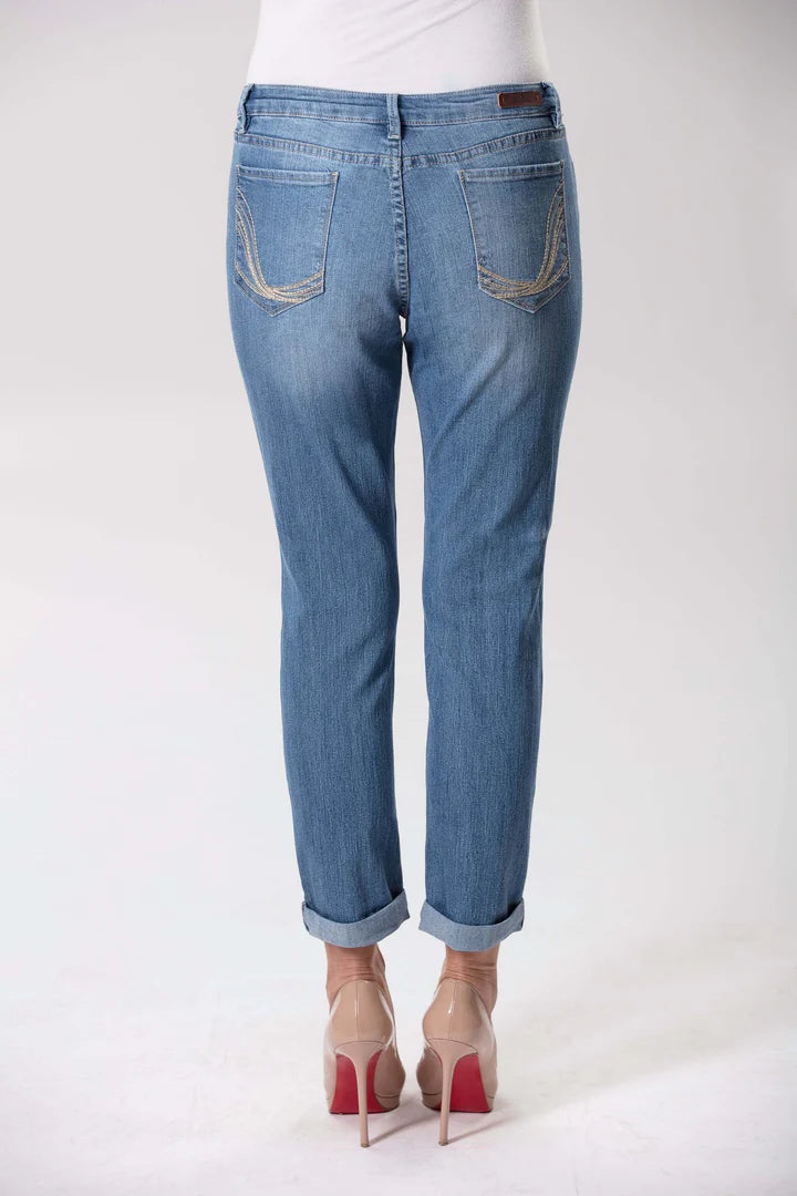 Womens Corfu Lagoon Wash Stretch Denim Boyfriend Jean (6834000986189)