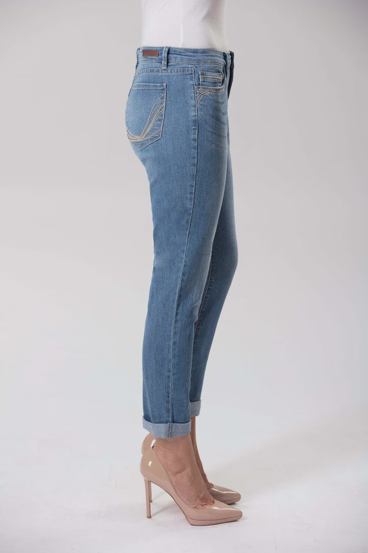 Womens Corfu Lagoon Wash Stretch Denim Boyfriend Jean (6834000986189)