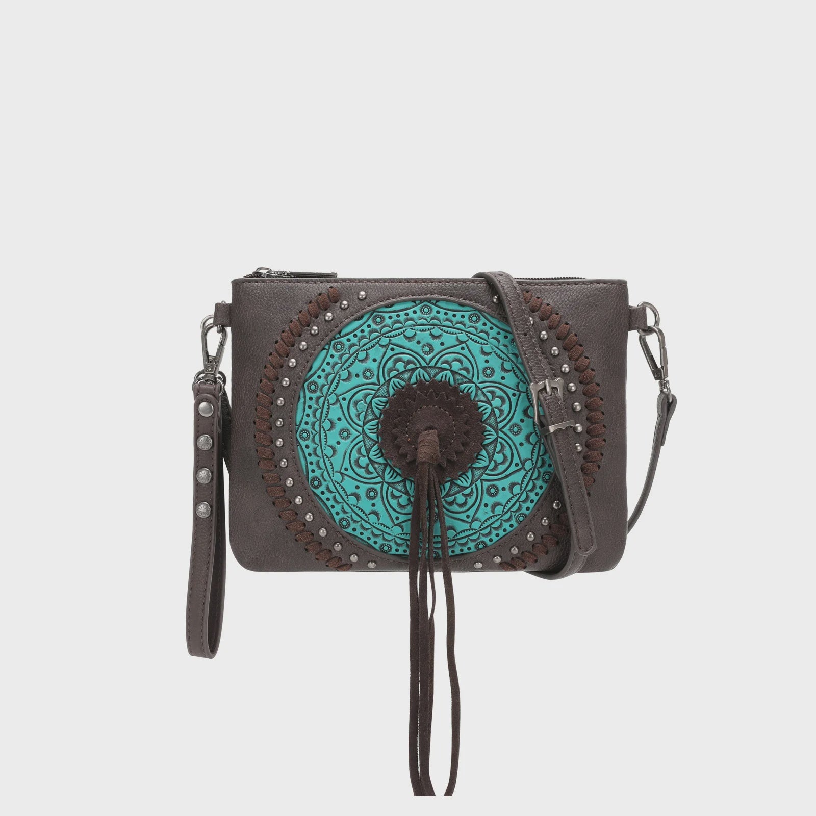 Wrangler Tooled Collection Clutch / Crossbody - Turquoise (6969635274829)