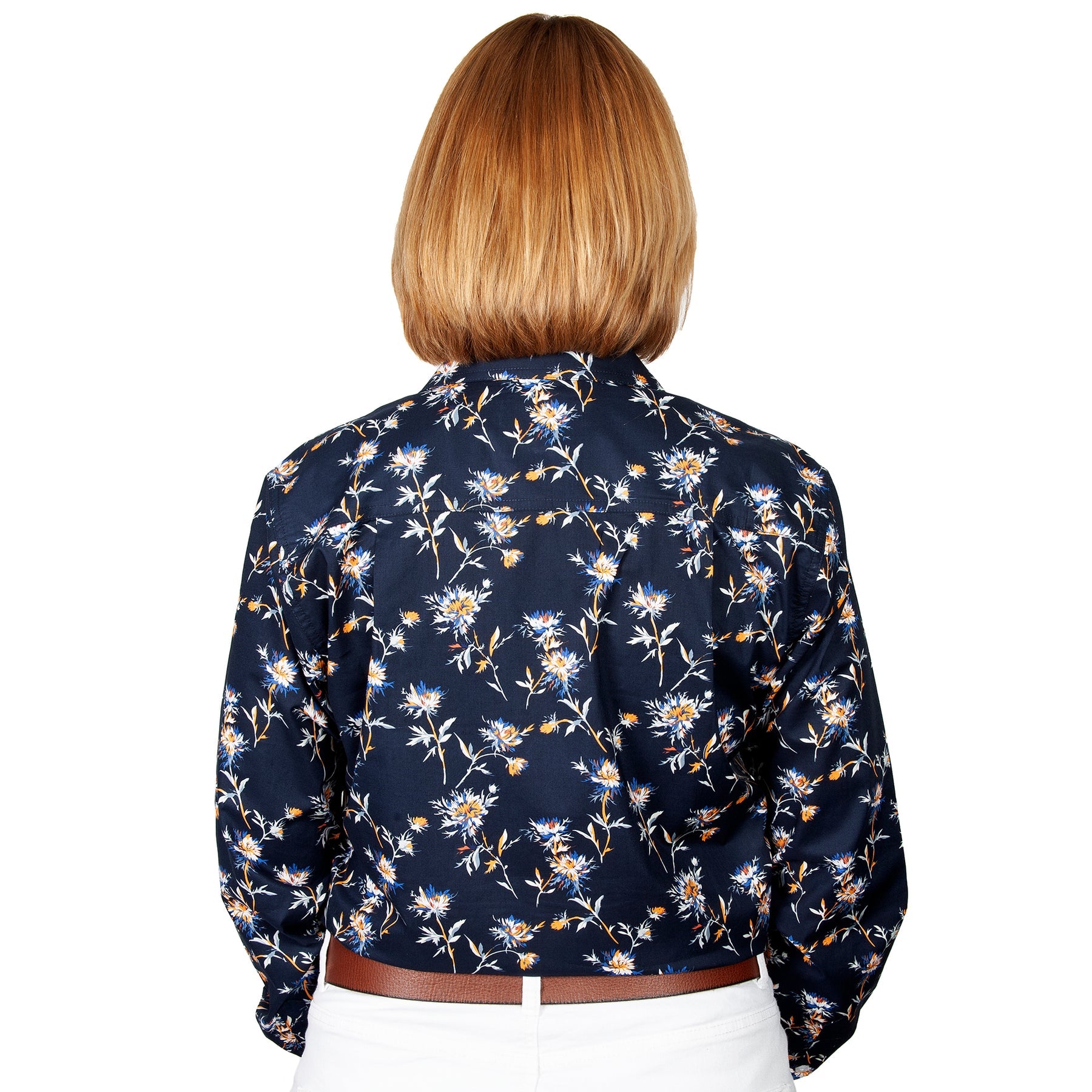 Womens Just Country Abbey Full Button Workshirt - Navy Dandelion (6717475618893)
