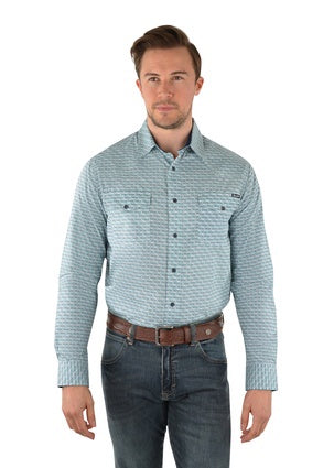 Mens Wrangler Jeffrey Print Western LS Shirt (6856618278989)