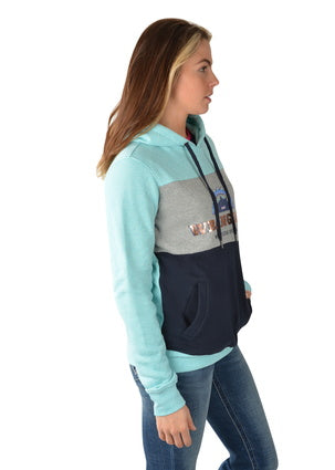 Womens Wrangler Patty Pullover Hoodie - Mint Marle (6853271355469)