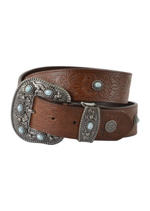 Womens Wrangler Kiah Leather Belt - Dark Tan (6854935412813)