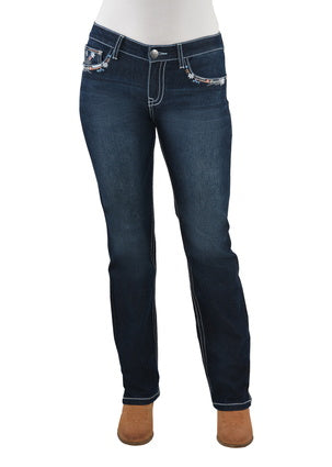 Womens Pure Western Anjelica Straight Leg Jean - 32 Leg (6730970726477)