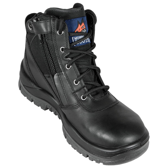 Mongrel Workboot Black Zip side ankle Boot (4097417871437)