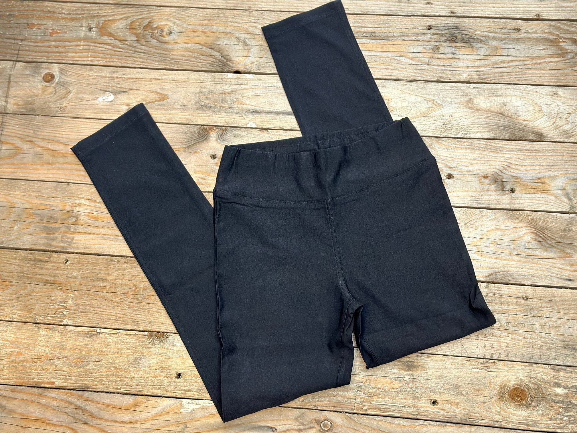 Womens Brushed Black Bengaline Pants (6856390213709)