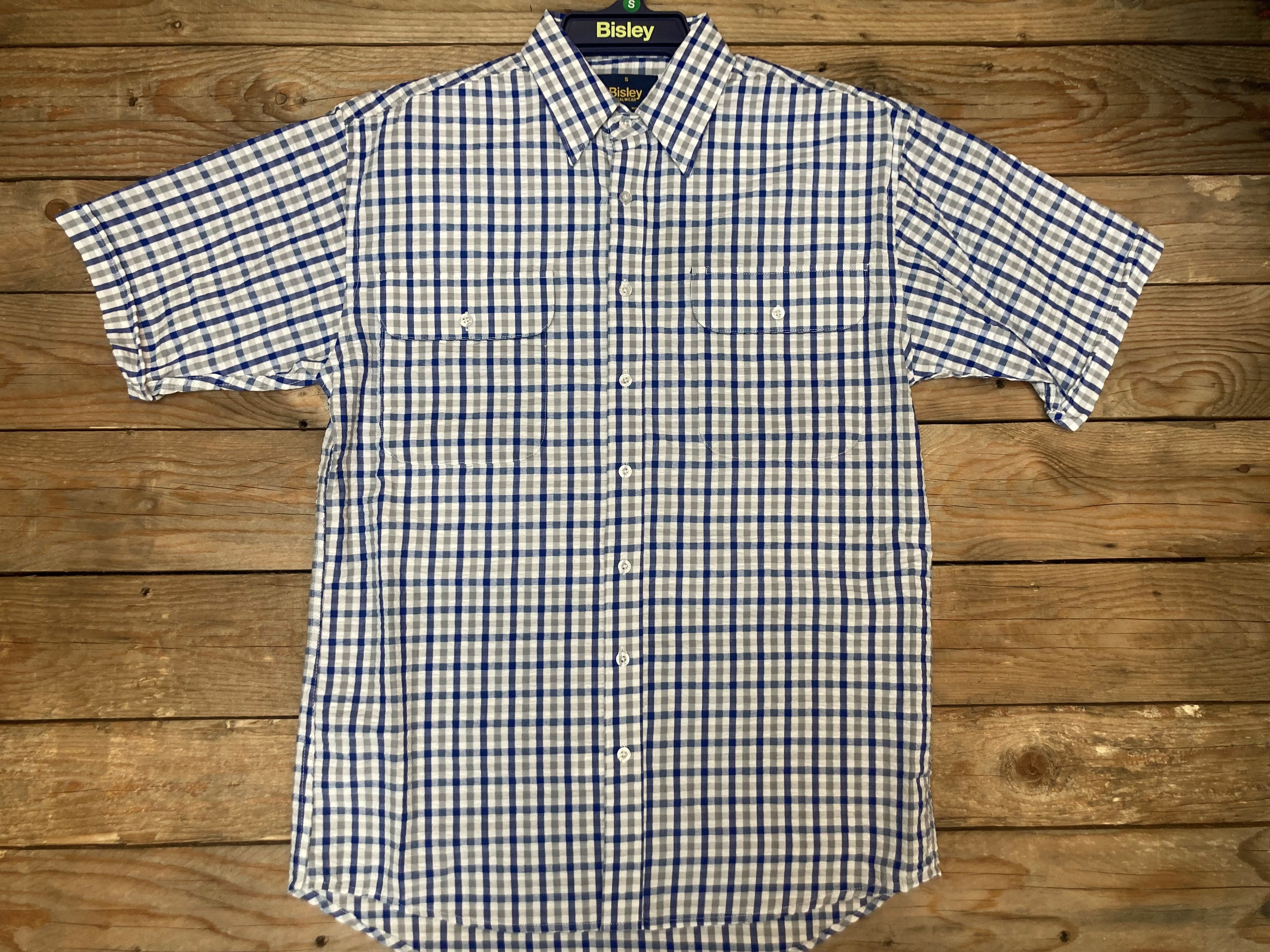 Mens Bisley Seer Sucker Med Check S/S (6904084299853)