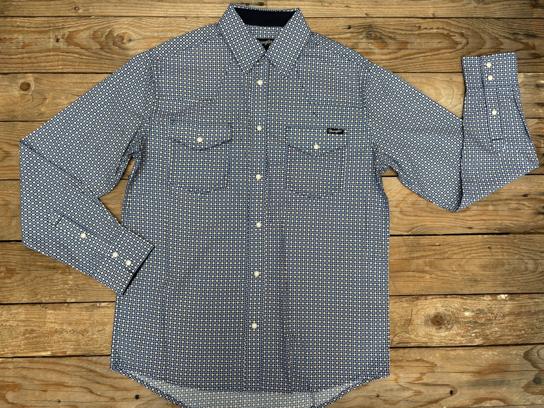 Mens Wrangler Dino LS Shirt - Navy / Royal (7021474185293)