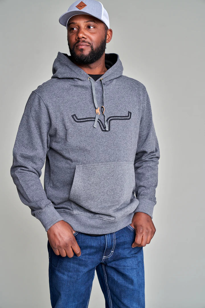 Mens Kimes Ranch Fast Talker Hoodie Pullover Jumper - Charcoal Grey (6854737363021)