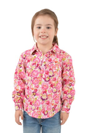 Kids Hard Slog 12 Button Long Sleeve Shirt - Belle (6854575685709)