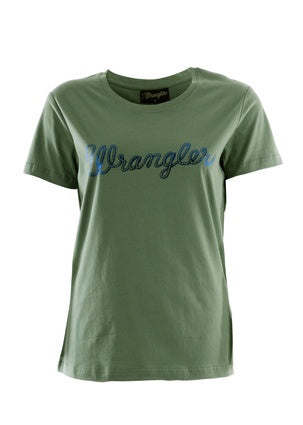 Womens Wrangler Lasso Tee Tshirt  - Olive (6821560483917)