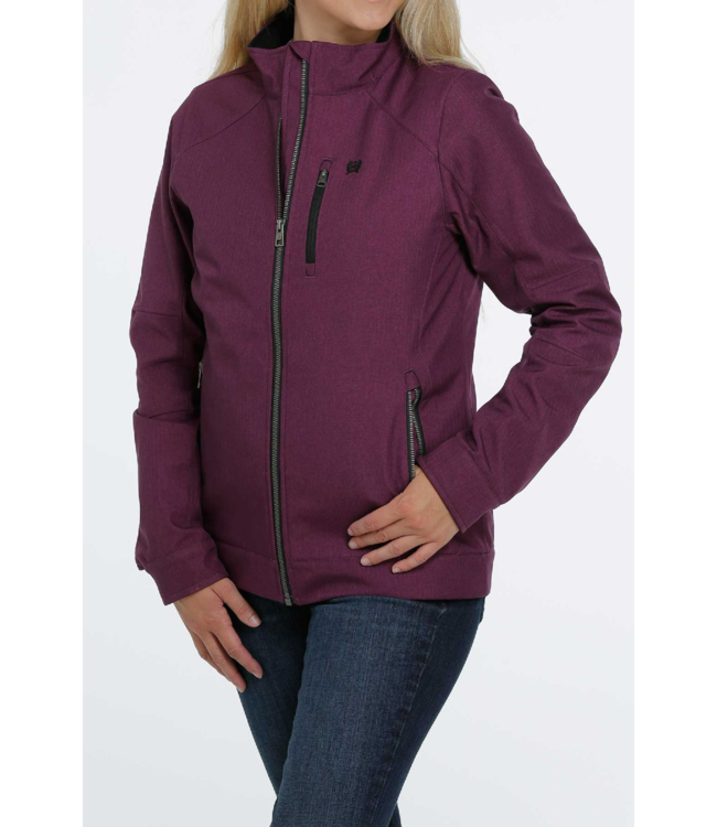 Ladies Cinch Textured Bonded Jacket - Purple (6722718597197)