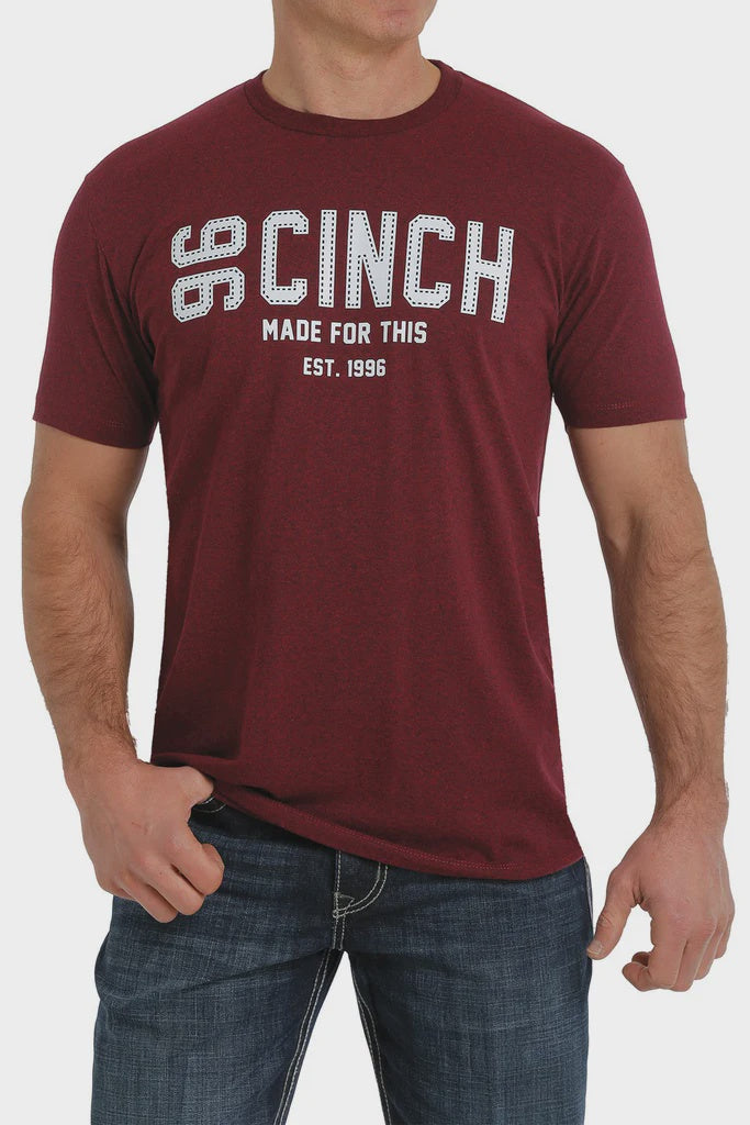 Mens Cinch Made for This Tee - Burgundy (6809266028621)