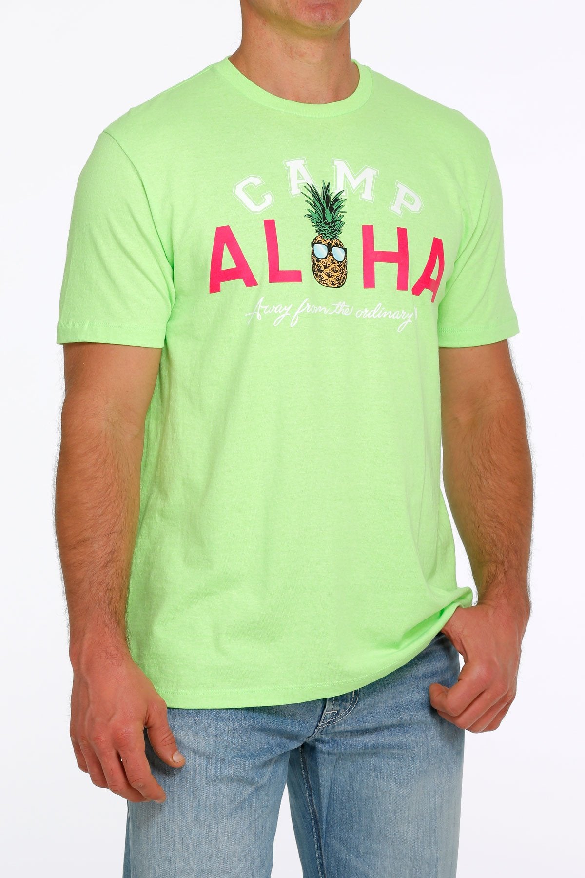 Mens Cinch Camp Aloha Pineapple Tee Tshirt - Neon Mint (6809262981197)