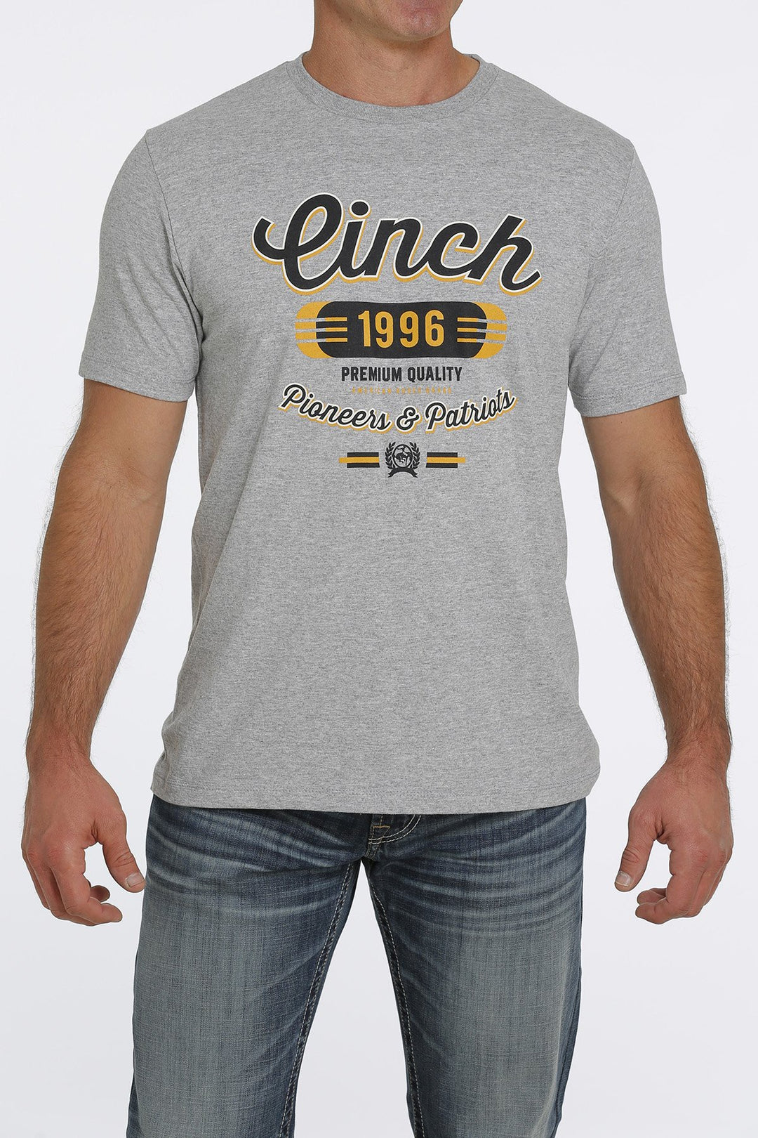 Mens Cinch Pioneers &amp; Patriots Tee Tshirt - Grey (6852747722829)