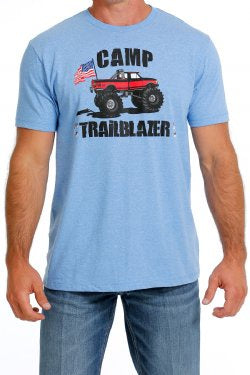 Mens Cinch Camp Trailblazer Patriot Truck Tee Tshirt - Light Blue (6835002048589)