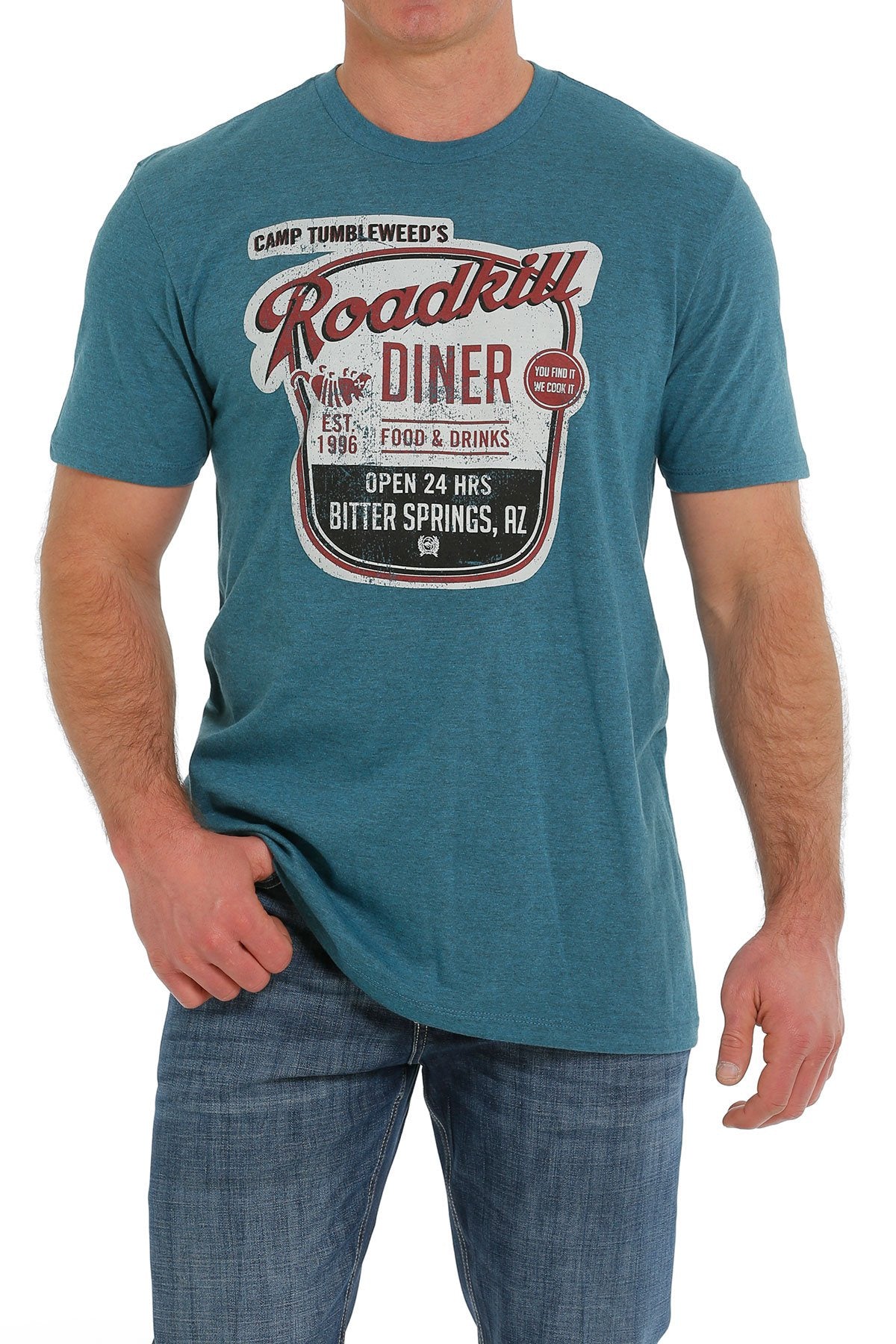 Mens Cinch Roadkill Diner Tee Tshirt - Blue Heather (6917248024653)
