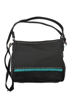 Pure Western Liana Handbag - Black / Turquoise (6854772228173)