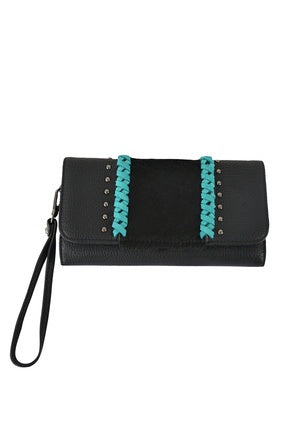Pure Western Liana Wallet - Black / Turquoise (6854772293709)