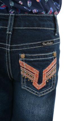 Girls Kids Pure Western Aztec Bootcut Jean (6858401022029)