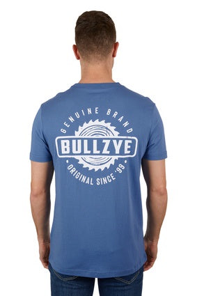 Mens Bullzye Saw Tee Tshirt - Blue Steel (6917247926349)