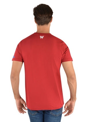 Mens Wrangler Smith Tee Tshirt - Red (6785443168333)