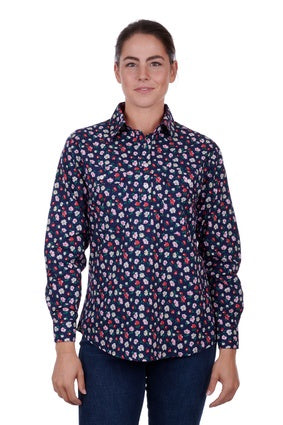 Womens Hard Slog Stephanie 1/2 Button Shirt (6894476263501)