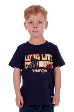 Boys Kids Wrangler Payne Tee Tshirt - Navy (6894510440525)